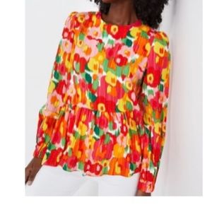 Pomades Place magnolia watercolor Carlotta peplum top